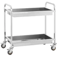 Royal Expondo Servierwagen - Edelstahl - 2 Mulden - Ablagen: 83 x 43 cm - 320 kg -