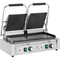 Royal Catering Doppelkontaktgrill mit glatter und gerillter Platte 48 x 23 cm 3600 W