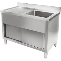 Royal Catering Edelstahl-Poolbecken für Küche 120cm breit