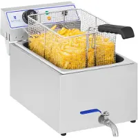 Royal Catering Professionelle Fritteuse für Fischfritteusen mit Zapfhahn 3000W 17L RCEF 15E