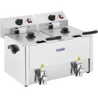 Royal Catering Frytownica elektryczna podwójna z kranami spustowymi termostat EGO 2x8L