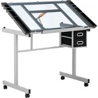 Expondo Fromm & Starck Zeichentisch - 104 x 60 cm - neigbar - Glasplatte