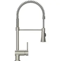 Schutte Küchenarmatur CORNWALL mit Geschirrbrause, Wasserhahn Küche ausziehbar, Mischbatterie Küche, Edelstahloptik