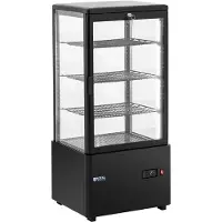 Royal Catering Kühlvitrine - 78 L - - 4 Ebenen - schwarz - abschließbar