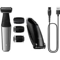 Philips BODYGROOM Series 5000 BG5021/15 Wasserfester Trimmer für Körper und Intimbereich, Nass & Trocken, Keine Wartung – muss nicht geölt werden, Akku, Schwarz, Silber