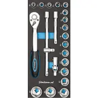 Datona 21-teiliger Stecknusssatz mit Ratsche 1/2"