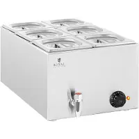 Royal Catering Bain-Marie-Speisenwärmer, Warmhaltebuffet, 6 x GN 1/6, 600 W