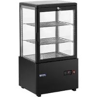 Royal Catering Kühlvitrine - 58 L - - 3 Ebenen - schwarz - abschließbar RCCC-58-BT