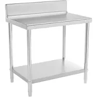 Royal Catering Edelstahl-Arbeitstisch - ECO - 90 x 60 cm - 250 kg - Aufkantung -