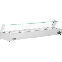 Royal Catering Bain Marie - 2,000 W - 5 GN 1/2 - Ablasshahn - Glasschutz