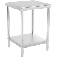 Royal Catering Edelstahl-Arbeitstisch - PREMIUM - 60 x 60 cm - 150 kg -
