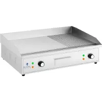 Royal Catering Elektrogrill glatt geriffelte Grillplatte 727 x 420 mm 4400 W