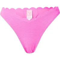 Hunkemoller Bikini Slip mit hohem Beinausschnitt Lurex Scallop Rosa