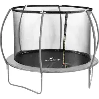 Gymrex Gartentrampolin mit Netz und Federschutz Ø 305 cm bis zu 100 kg schwarz-grau