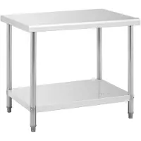 Royal Catering Edelstahl-Arbeitstisch - ECO - 100 x 70 cm - 400 kg - RCAT-100/70