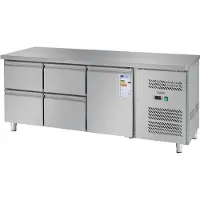 Royal Catering Kühltisch mit Stahlarbeitsplatte 4 Schubladen von -2 bis 10Grad;C 179cm