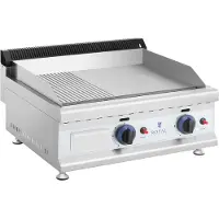 Expondo Royal Catering Doppel-Gasgrill - 60 x 40 cm - glatt/geriffelt - 2 x 3.100 W - Erdgas - 20 mbar