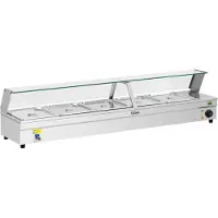 Usorteret Warmwasserbereiter mit Hahn und Glasabdeckung 2200W 30L + 5x GN1/2 Behälter
