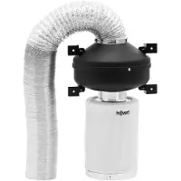 Hillvert Lüftungsset, Ventilator, Kohlefilter, 30 cm, Lüftungsrohr, Durchmesser 100 mm, 10 m