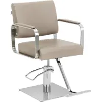Physa OTLEY Friseur- und Kosmetikstuhl mit Fußstütze - Beige und Silber