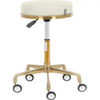 Physa CASORIA drehbarer Kosmetikhocker auf Rollen - Beige und Gold