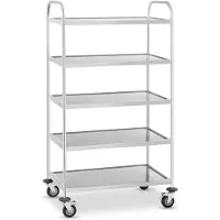 Royal Catering Expondo Servierwagen - Edelstahl - 5 Borde - Ablagen: 82 x 50 cm - 300 kg -