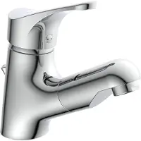 Schutte ATTICA Waschtischarmatur mit herausziehbarer Brause ATTICA, Wasserhahn Bad Chrom