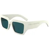Karl Lagerfeld KL6166S Unisex-Sonnenbrille Vollrand Quadratisch Kunststoff-Gestell, weiß