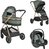 Cangaroo Kinderwagen 2 in 1 Hydra Babywanne Sportsitz Fußabdeckung Moskitonetz grün