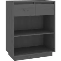 vidaXL Beistellschrank Grau 60x34x75 cm Massivholz Kiefer