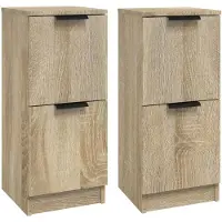 vidaXL Sideboards 2 Stk. Sonoma-Eiche 30x30x70 cm Holzwerkstoff