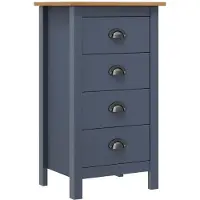 vidaXL Sideboard Hill Grau 46x35x80 cm Massivholz Kiefer