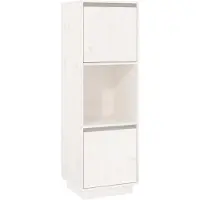 vidaXL Highboard Weiß 38x35x117 cm Massivholz Kiefer