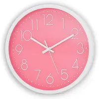 Intirilife Wanduhr in Weiß - Pink mit 30,5 cm Durchmesser - Praktische Zeitanzeige Chronometer stilvoll für jedes Zimmer