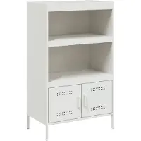 vidaXL Highboard Weiß 68x39x113 cm Stahl