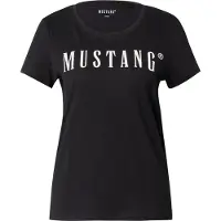 Mustang T-Shirt "T-Shirt Style Alma 1er Pack", Damen, Gr. M, schwarz, Obermaterial: 100% Baumwolle CO., Shirts T-Shirt