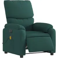 vidaXL Massagesessel Elektrisch Dunkelgrün Stoff