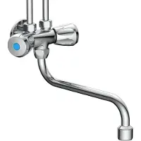 Schutte Küchenarmatur für 5 Ltr. Boiler Übertischspeicher, Niederdruck Armatur Küche, Wasserhahn Küche für Wandmontage in Chrom