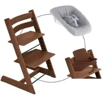 Stokke Tripp Trapp Bundle Treppenhochstuhl Eiche inkl. Newbornset Light Grey & Babyset, braun