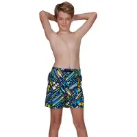 Speedo Glitchwarp Allover 15 True Navy/Bondi Blue/Empire Yellow/White S