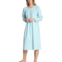 Calida Nachthemd "Soft Cotton" Ohne Tasche Raglanärmeln, Langarm, Interlock-Qualität, Rundhals, feminin