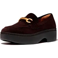 Original Brands FitFlop F-Luma Chunky-Snaffle, Wildleder-Slipper mit Absatz, braun, Größe 37