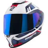 Bogotto Phantom Codex Fiberglass Helm, weiß/blau/rot, XL (61/62)