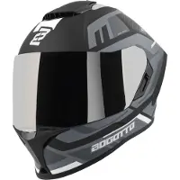 Bogotto Phantom Codex Schwarz Grau Weiß Fiberglass Integralhelm Größe XL