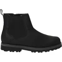 Timberland Unisex für Kinder. TB0A25GV0011 Courma Chelseastiefel aus schwarzem Leder (32), Wohnung, Reißverschluss, Klettverschluss, Lässig,