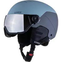 Uvex Wanted Visor, Skihelm mit Visier, hellgrau/grau