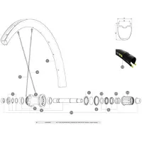 Mavic Ksyrium Pro Carbon Ust Disc Hintere Rechte Speichen 12 Einheiten