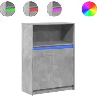 vidaXL Sideboard mit LED Betongrau 72x34x100 cm Holzwerkstoff