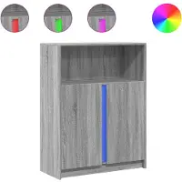 vidaXL LED-Sideboard Grau Sonoma 77x34x100 cm Holzwerkstoff