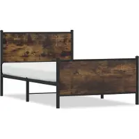 vidaXL Metallbett ohne Matratze Räuchereiche 100x200 cm